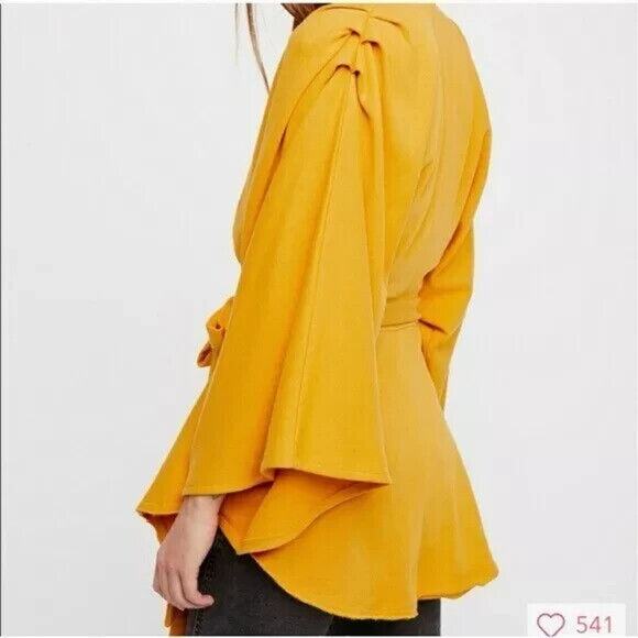 Free People Beach Neptune Square Tunic in Sun Size XS Terry Cloth Wrap Yellow - Picture 3 of 11